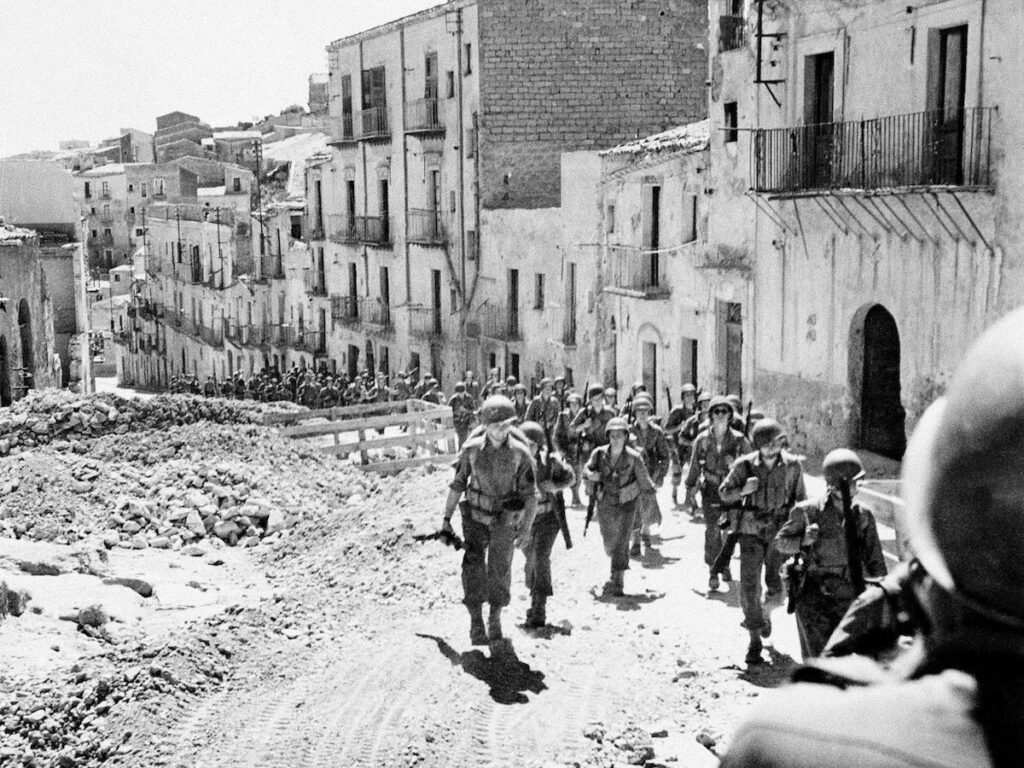 U.S. troops advance through Sicily