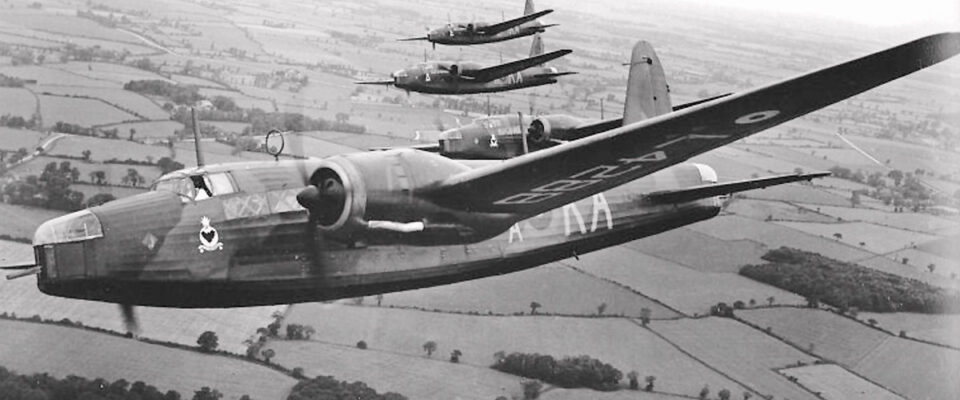 an RAF bomber during the battle of the heligoland bight